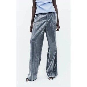 (J) ZARA, Womenswear style sequined trousers, size L.